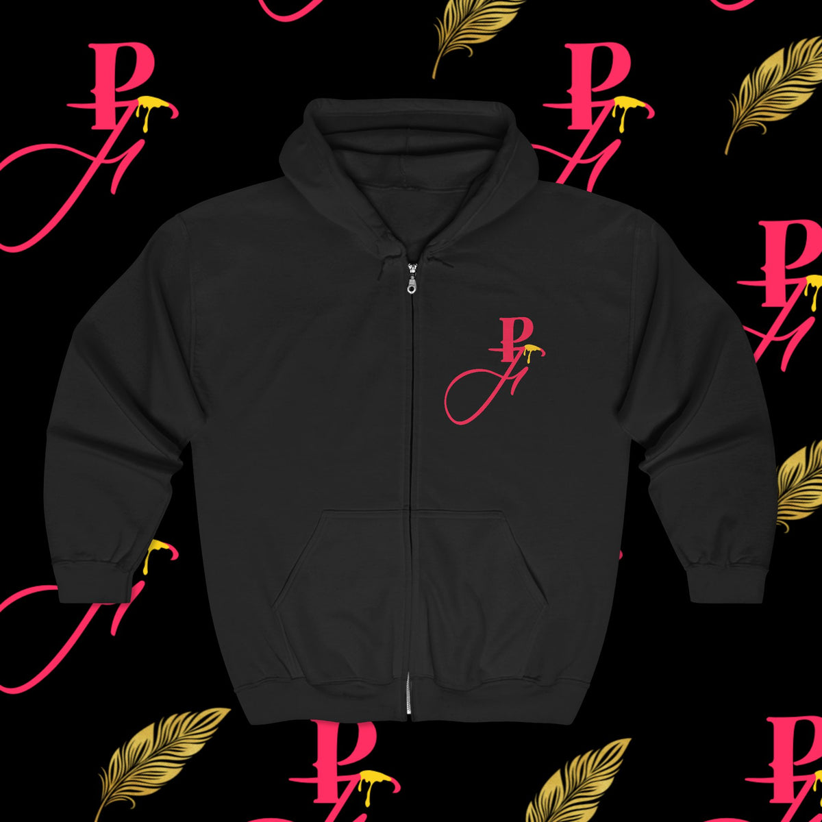 No Substitutions Ever | Phat Fuk Eatery | Bold Retro Graphic Full-Zip Hoodie | J Lea Designs
