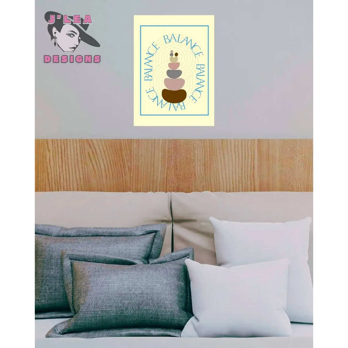 Balance Minimalist Spiritual Art Print - Lifestyle Mockup Image - by J'Lea Designs