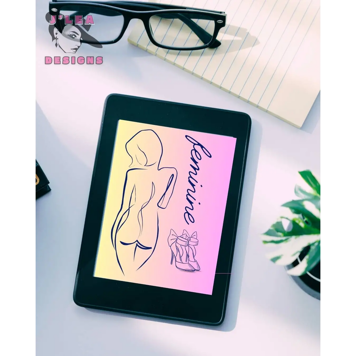 Feminine Form Line Art Print - Lifestyle Mockup Image - by J'Lea Designs
