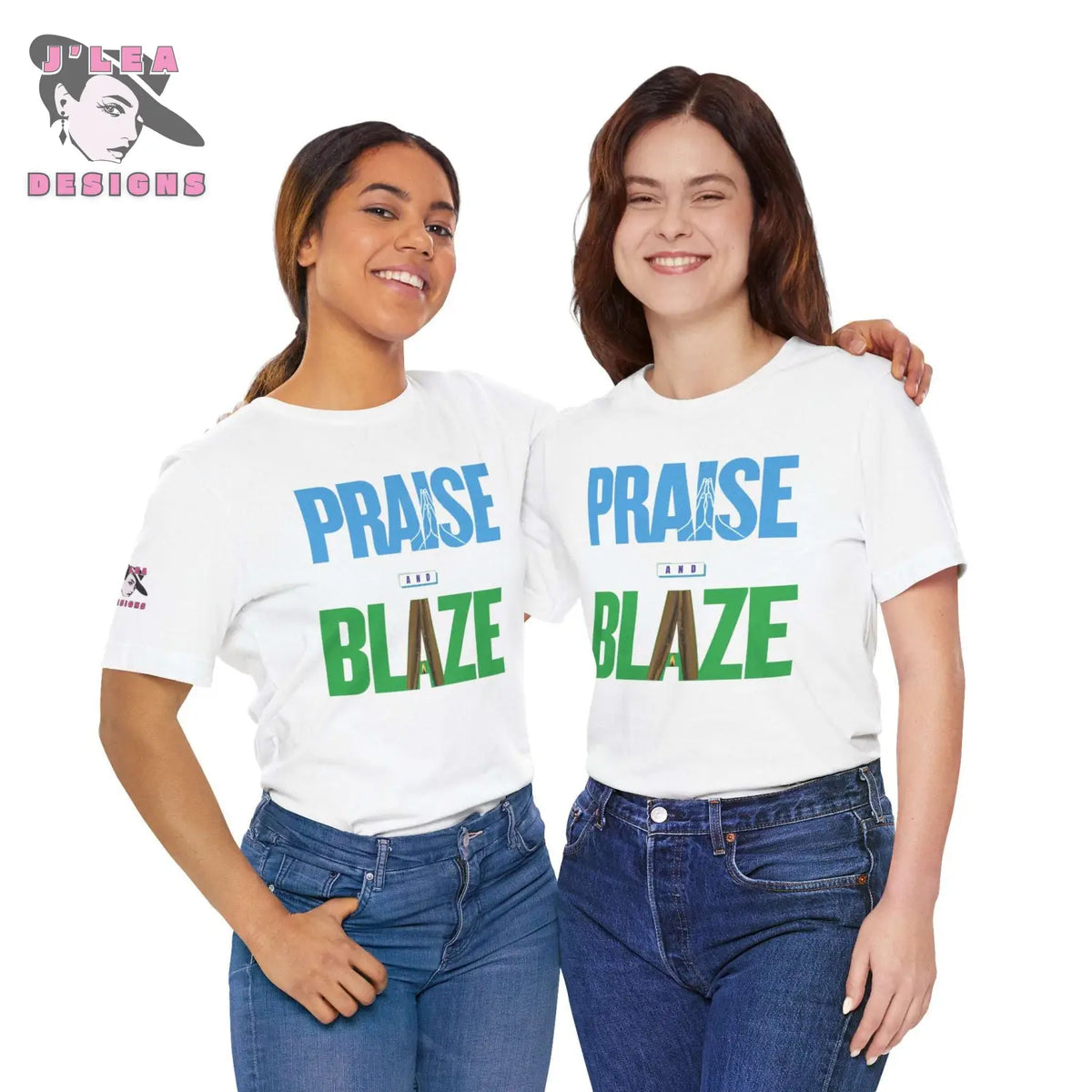 PRAISE and BLAZE | Adult Unisex Jersey Tee | Typography Design | 420 Statement Shirt - J'Lea Designs