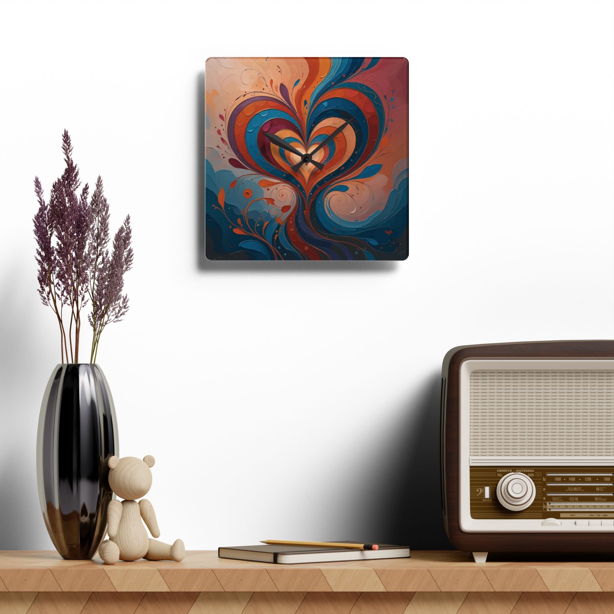 Gratitude Flame by J'Lea Designs - Abstract Wall Clock – November's Limited-Edition - TimeKeepers of Transformation - Piece 1 of 5