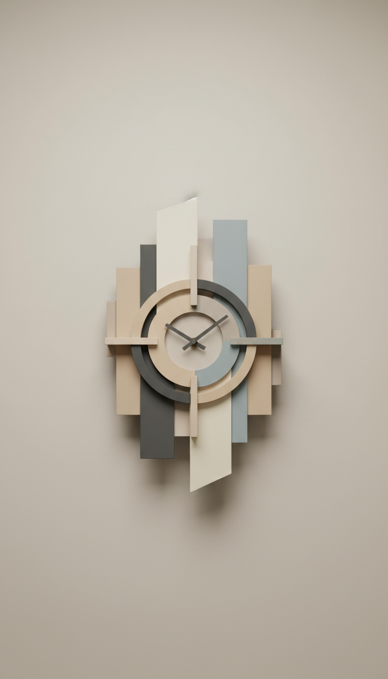 Sculptural acrylic wall clock with layered design