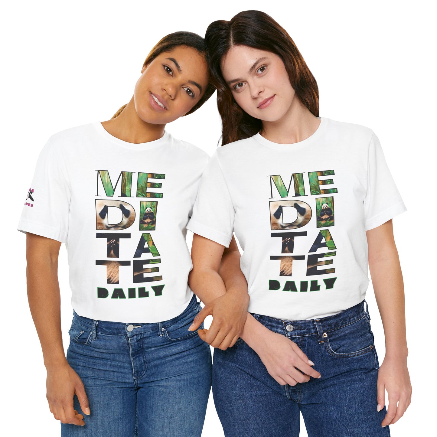 MEDITATE DAILY | Panda | Typography Design | Adult | Unisex | Bella Canvas Jersey Tee