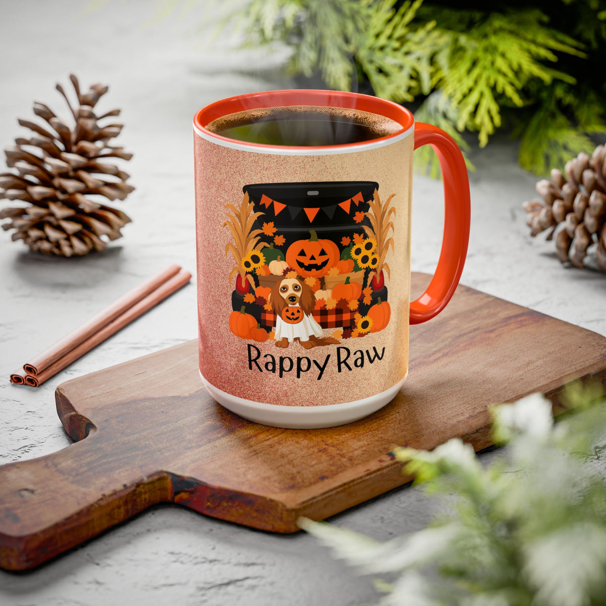 Rappy Raw Pumpkin Harvest Mug - Doggie Style - by J Lea Designs