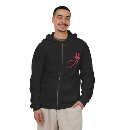 No Substitutions Ever | Phat Fuk Eatery | Bold Retro Graphic Full-Zip Hoodie | J Lea Designs