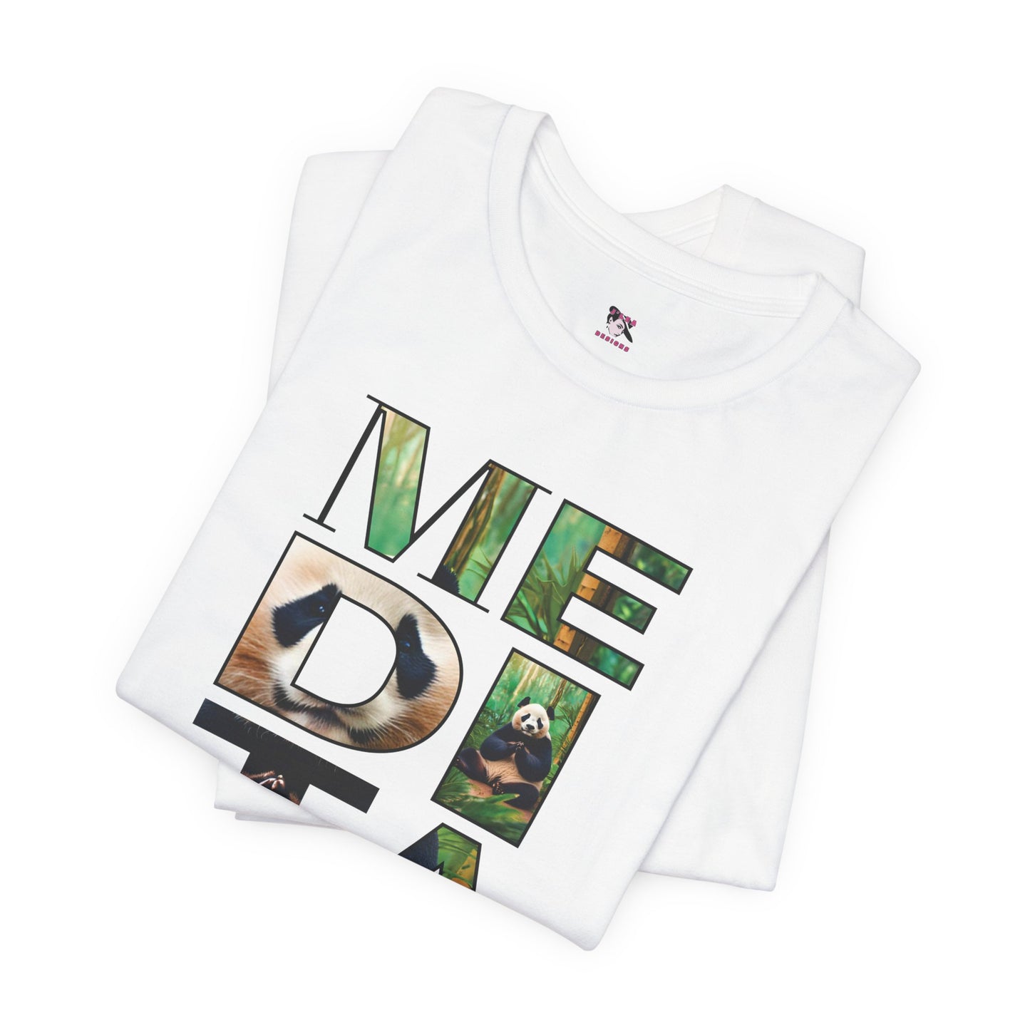 MEDITATE DAILY | Panda | Typography Design | Adult | Unisex | Bella Canvas Jersey Tee