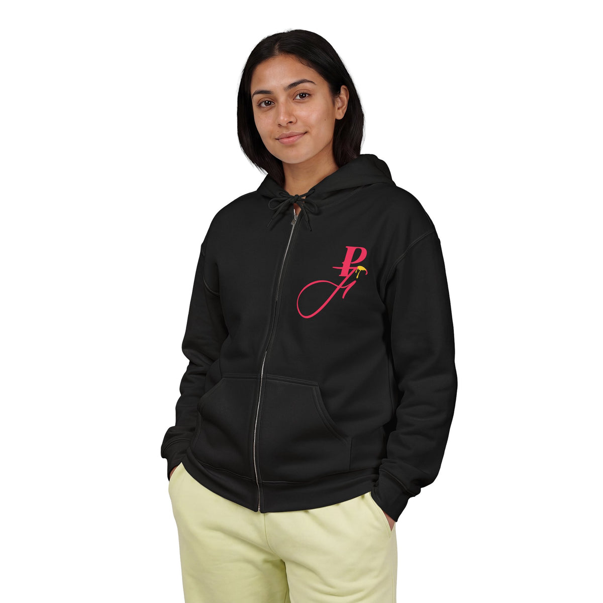 No Substitutions Ever | Phat Fuk Eatery | Bold Retro Graphic Full-Zip Hoodie | J Lea Designs
