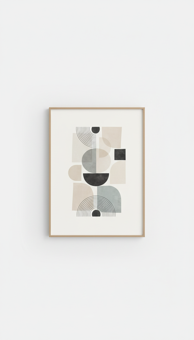 Downloadable art print with editorial composition