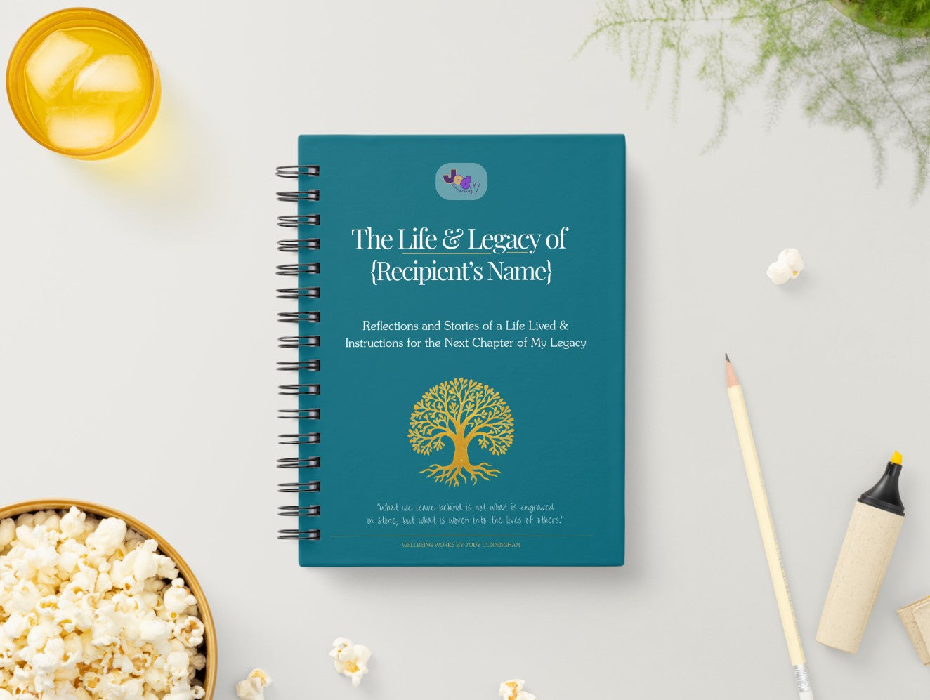 Life and Legacy Golden Tree Edition - End of Life Planner by Wellbeing Works - Jody Cunningham
