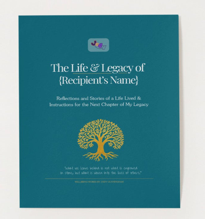 Book cover with a tree design and text on a teal background