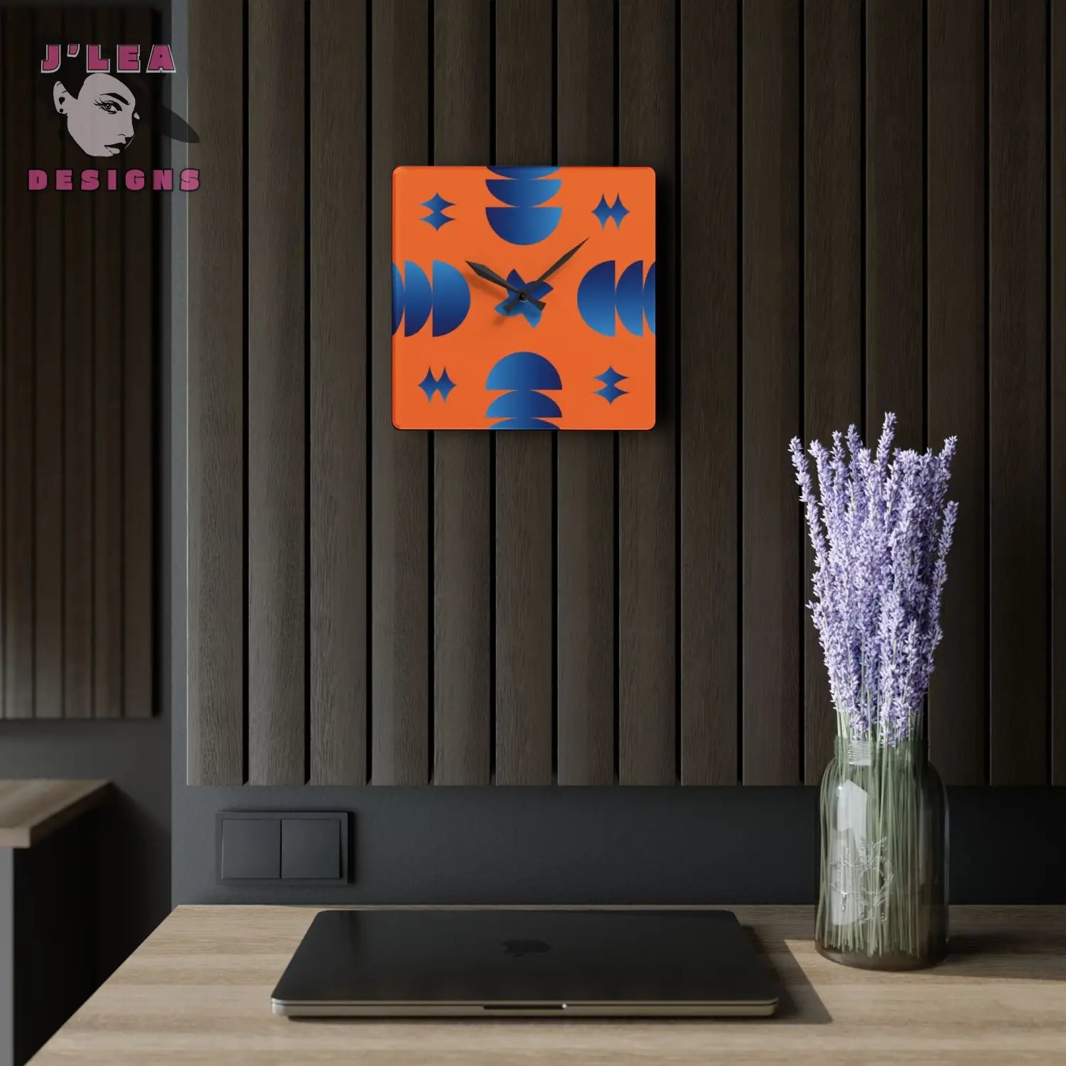Geometric Pulse Timekeeper by J Lea Designs | Square Acrylic Wall Clock - Jody Cunningham
