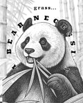 Grass is A Bear Necessity - Printable Black & White Animal Print - J Lea Designs