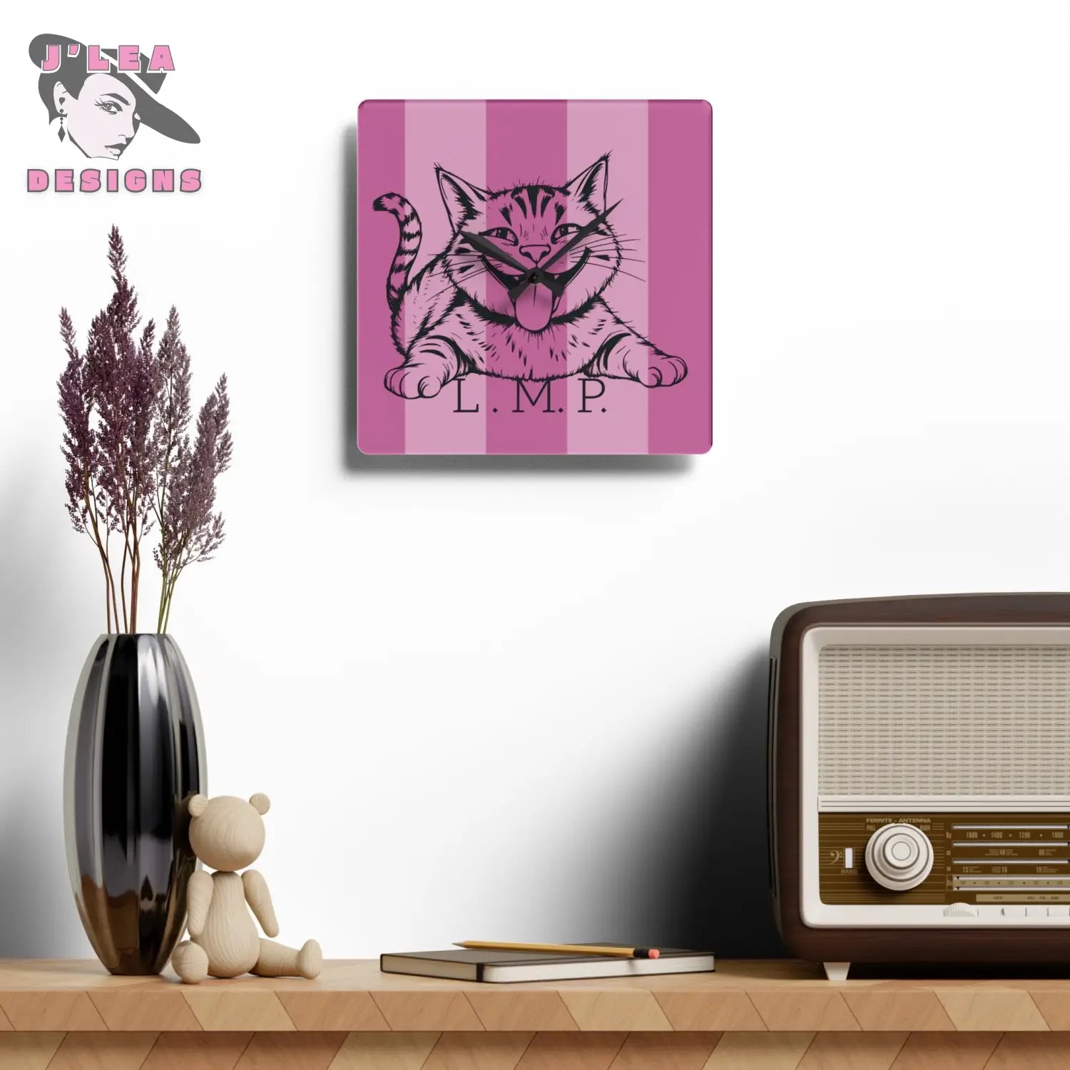L.M.P.  Timekeeper by J Lea Designs | Square Acrylic Wall Clock - Jody Cunningham