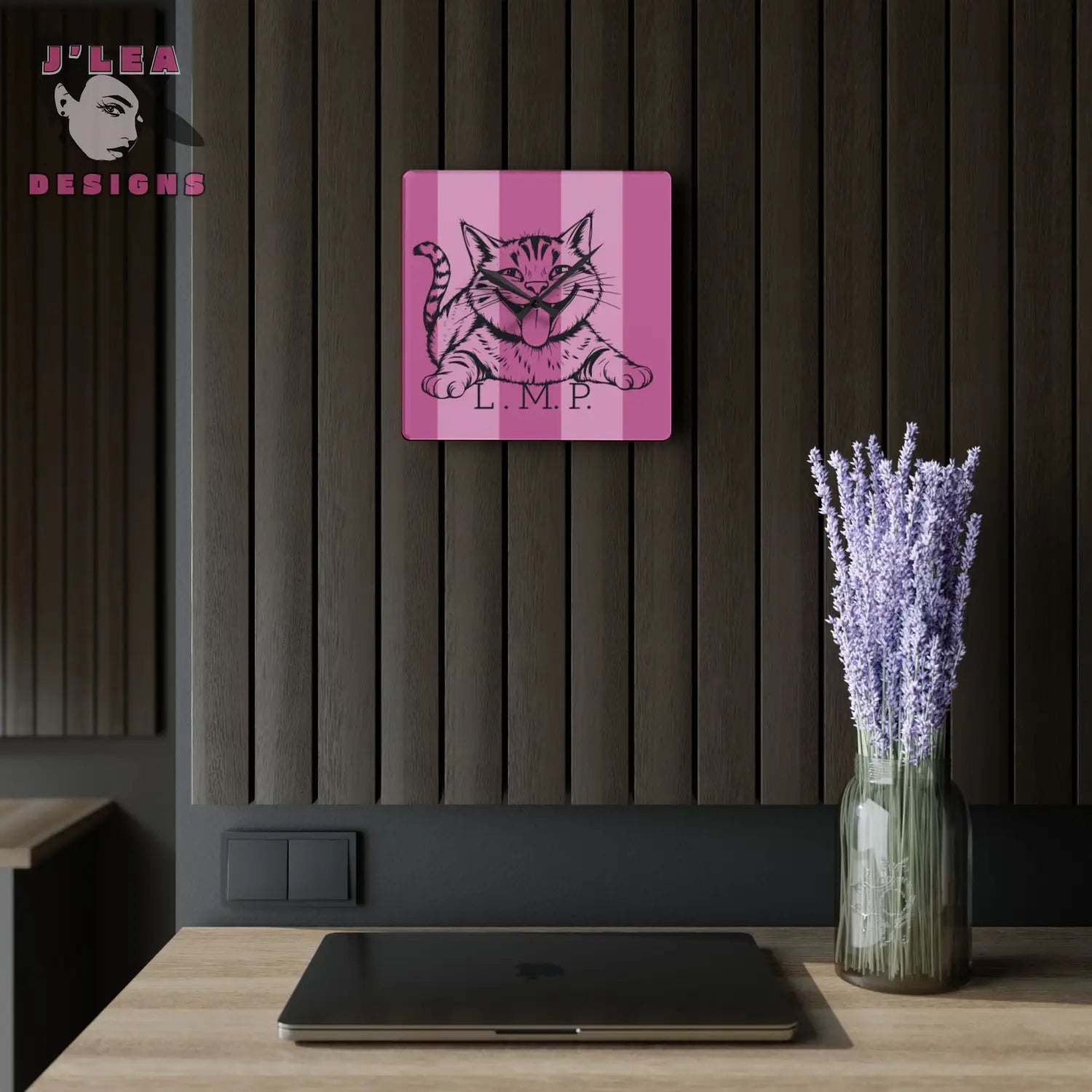 L.M.P. Timekeeper by J Lea Designs | Square Acrylic Wall Clock - Jody Cunningham