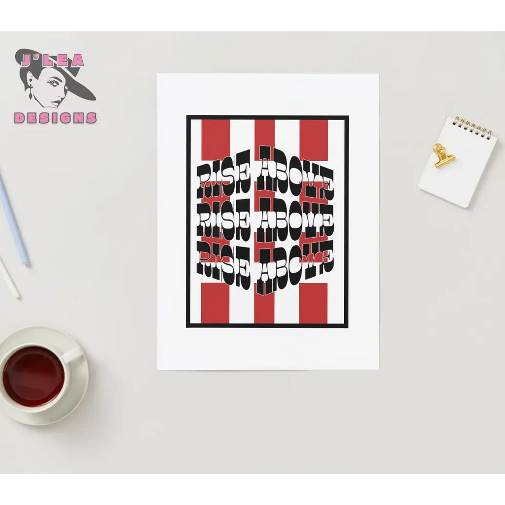 Rise Above - Crimson Impact Edition - Digital Art Print by J'Lea Designs - Jody Cunningham