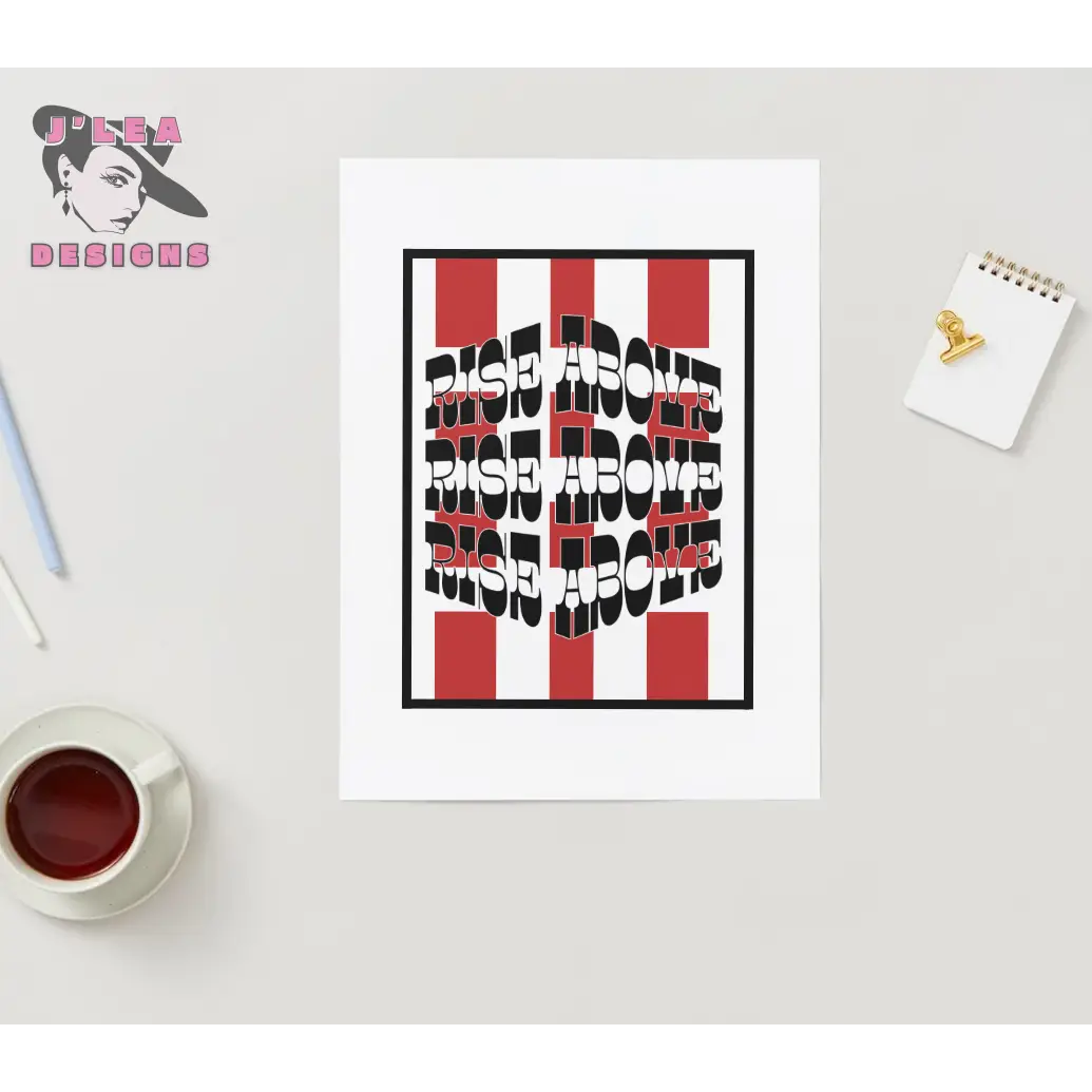 Rise Above - Crimson Impact Edition - Digital Art Print by J'Lea Designs - Jody Cunningham