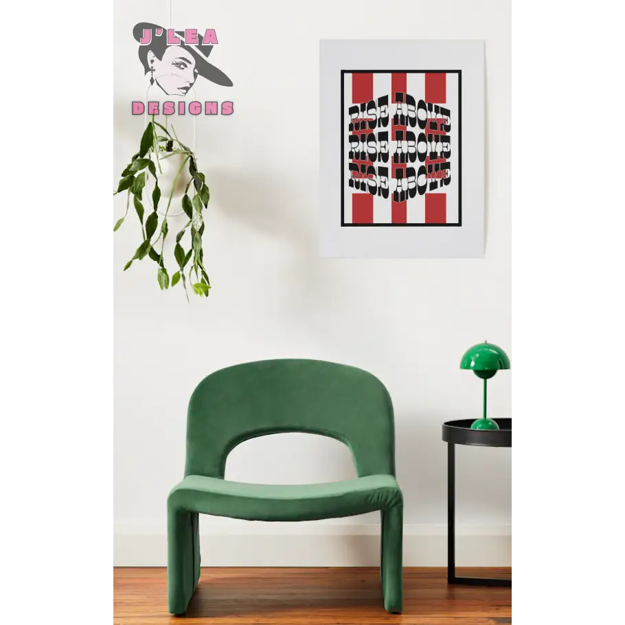 Rise Above - Crimson Impact Edition - Digital Art Print by J'Lea Designs - Jody Cunningham