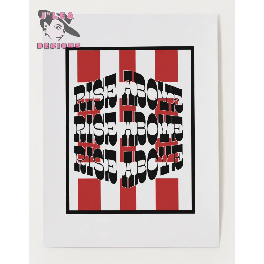 Rise Above - Crimson Impact Edition - Digital Art Print by J'Lea Designs - Jody Cunningham