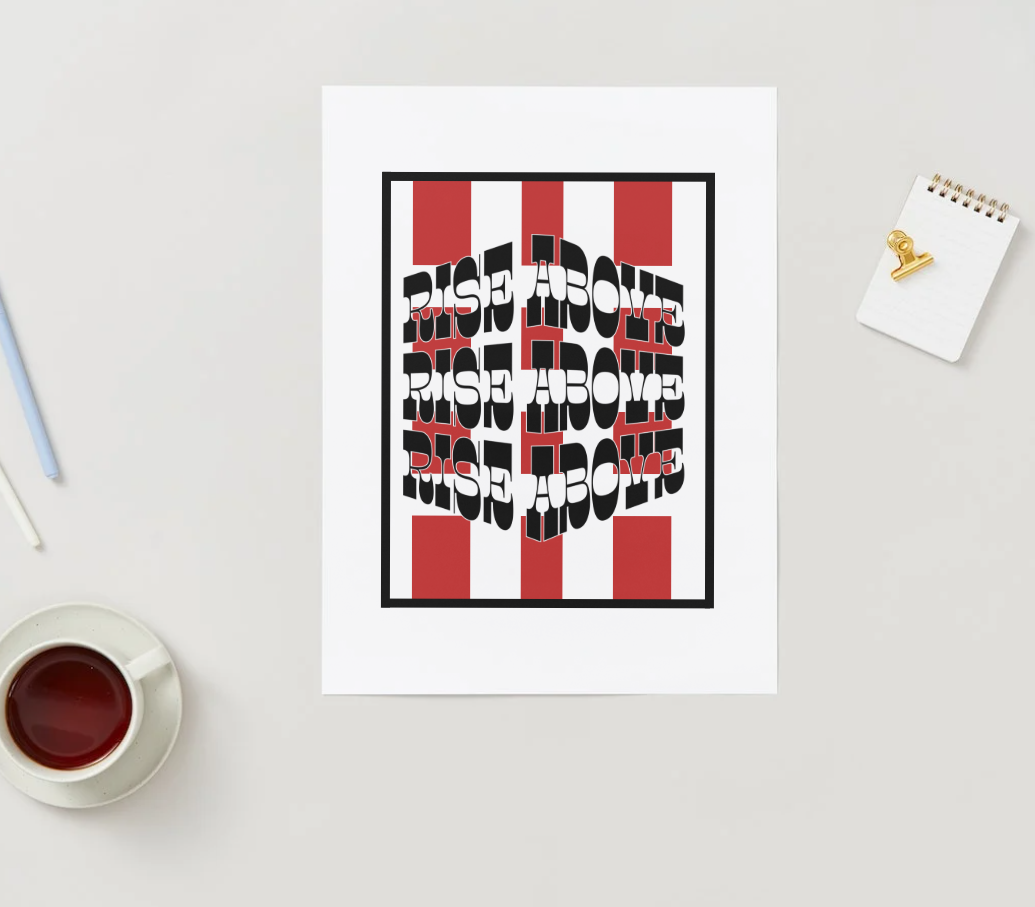 Rise Above - Crimson Impact Edition - Digital Art Print by J'Lea Designs