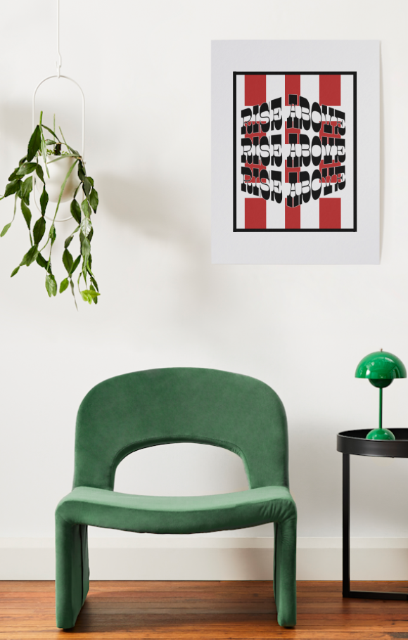 Rise Above - Crimson Impact Edition - Digital Art Print by J'Lea Designs