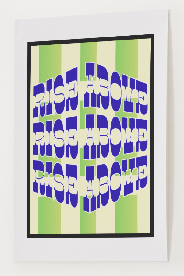 Rise Above - Retro Stripe Edition - Digital Art Print by J'Lea Designs