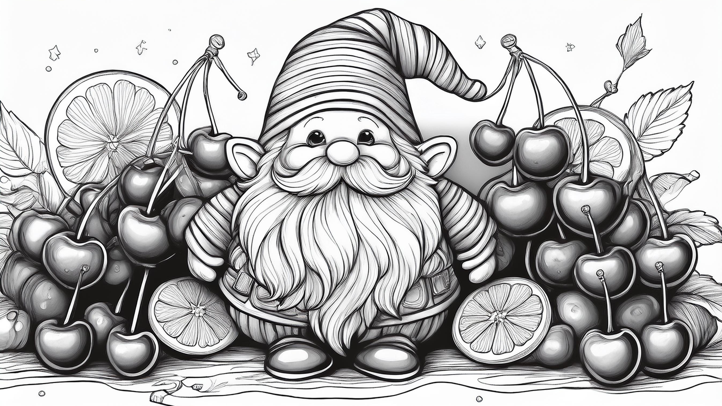 Whimsical Gnome Harvest | Page 2 | Coloring Page