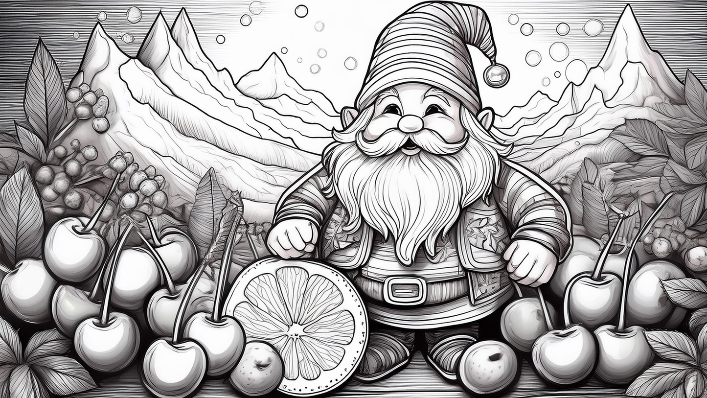 Whimsical Gnome Harvest | Page 5| Coloring Page