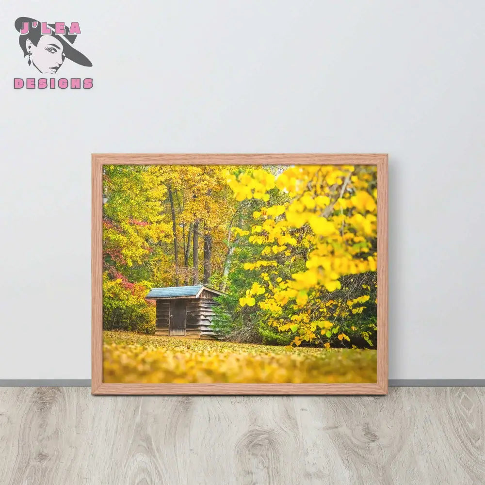 Autumn Serenity: Forest Cabin | Framed Photography Print - J'Lea Designs
