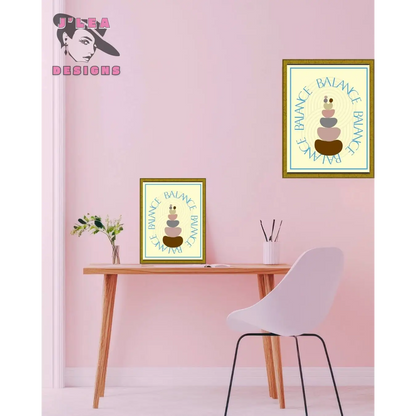 Balance Minimalist Spiritual Art Print - Lifestyle Mockup Image - by J'Lea Designs