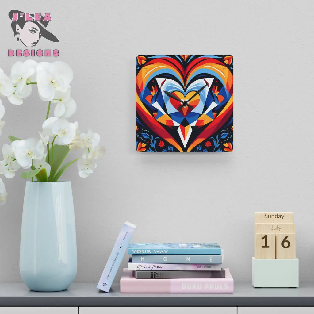 Bold Acrylic Wall Clock for Passionate Living 10.75’’ × 10.75’’ (Square) Home Decor