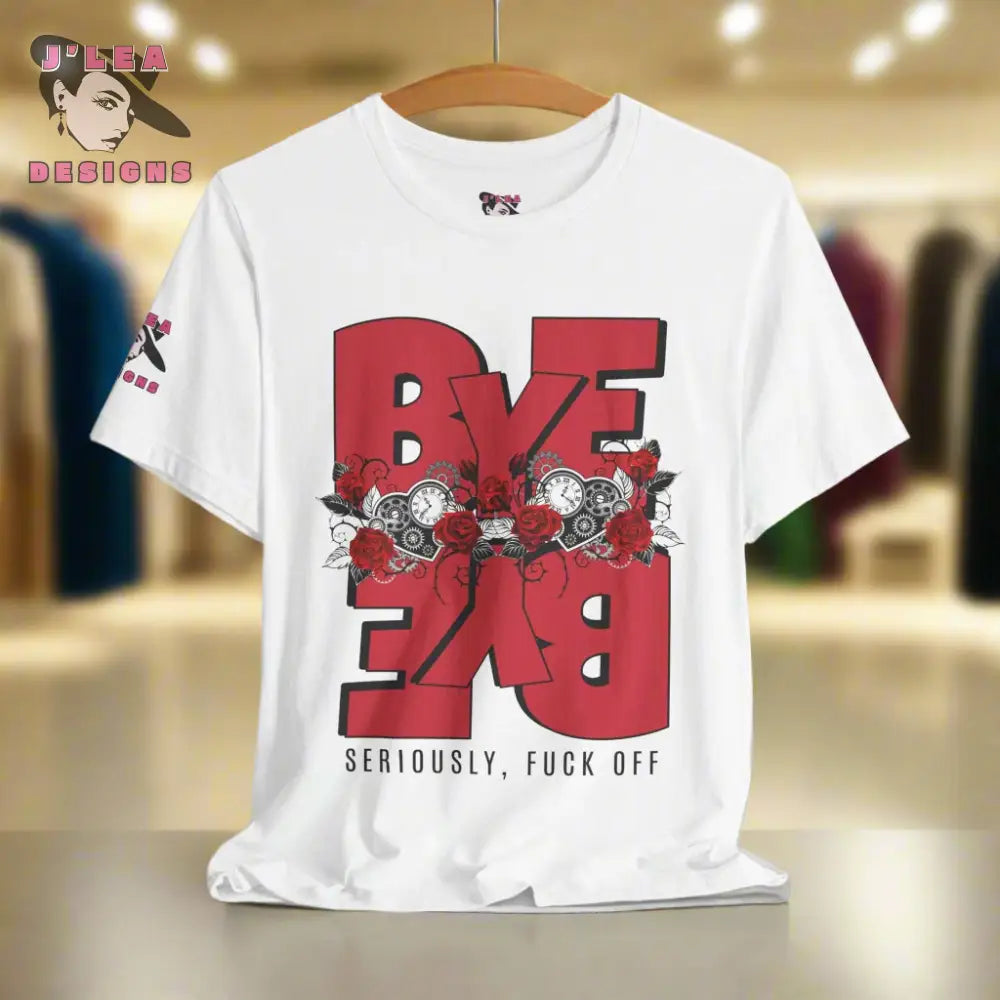 BYE-BYE | Adult Unisex Jersey Tee | Typography Design | Statement Shirt - J'Lea Designs