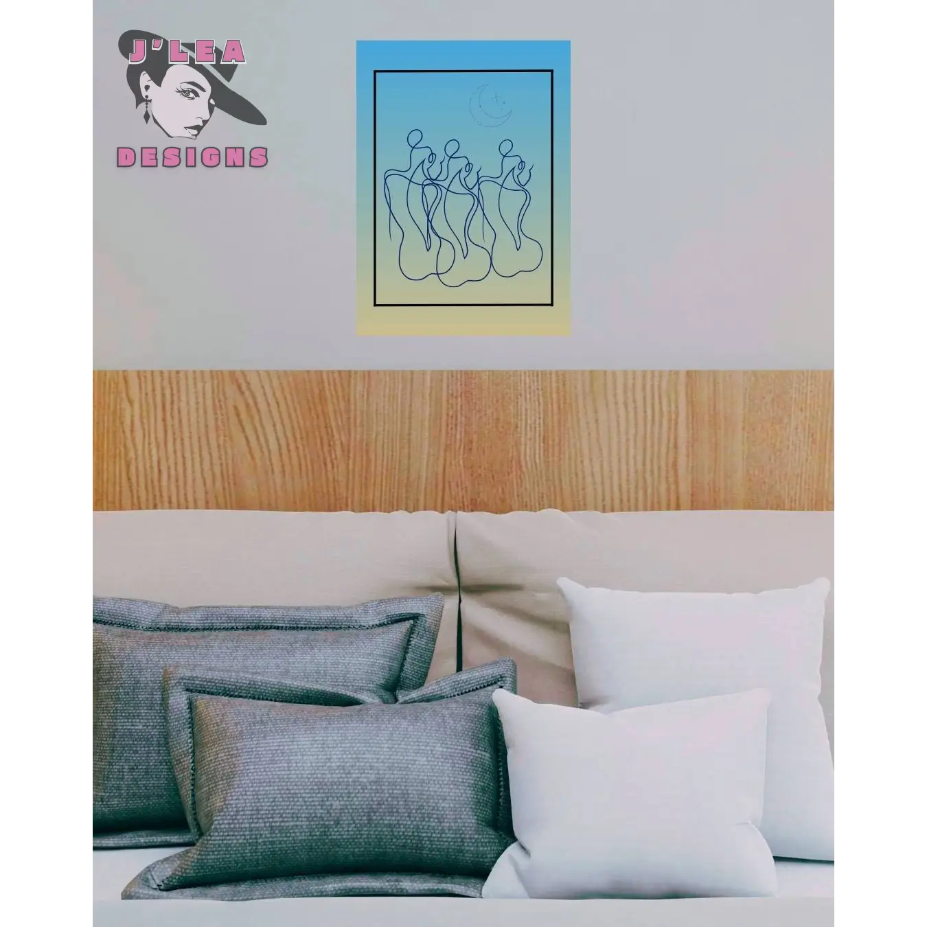 Celestial Sisters Line Art Print Divine Feminine Artwork - Download and Print Art