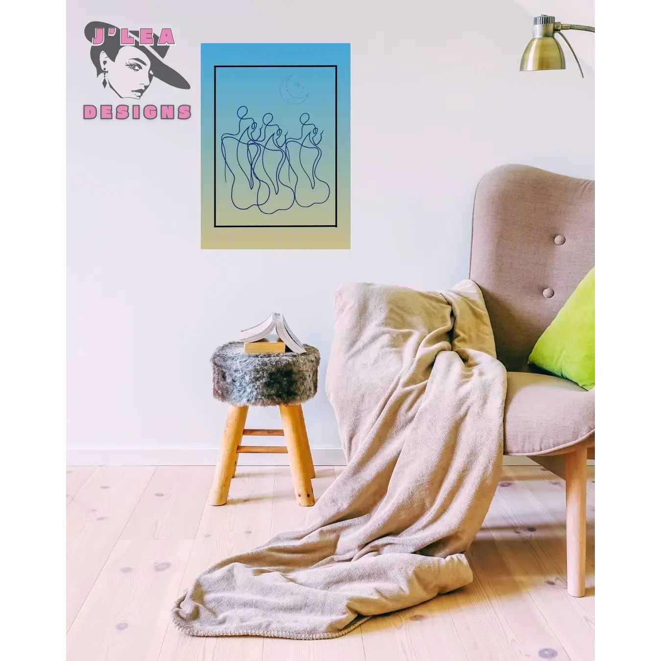 Celestial Sisters Line Art Print Divine Feminine Artwork - Download and Print Art