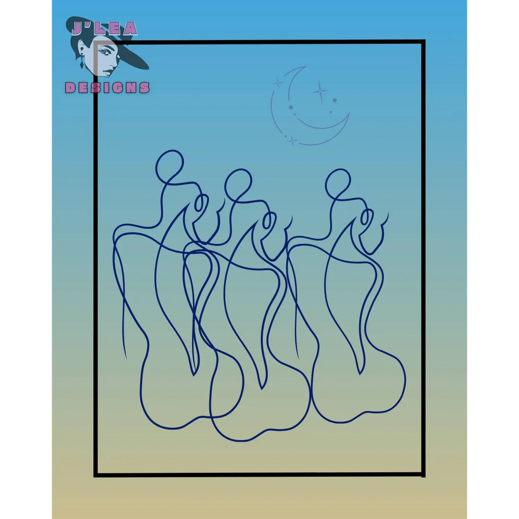 Celestial Sisters Line Art Print Divine Feminine Artwork - Download and Print Art