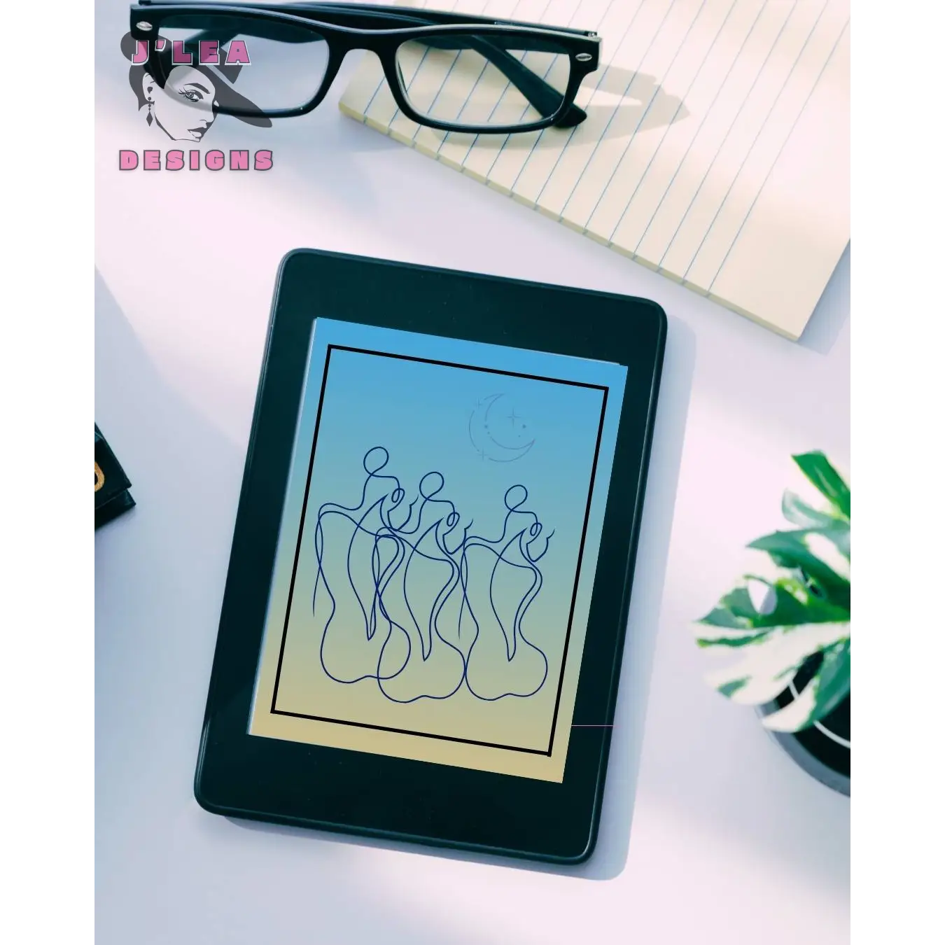 Celestial Sisters Line Art Print Divine Feminine Artwork - Download and Print Art