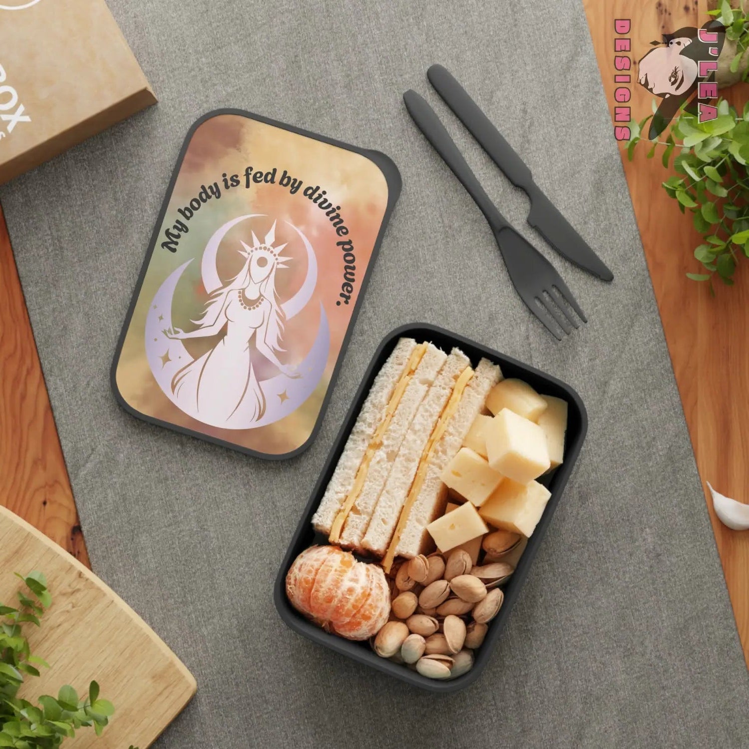 Divine Vessel Affirmation Bento Box Black / 7.4’’ x 5.1’’ x 2.3’’ Accessories