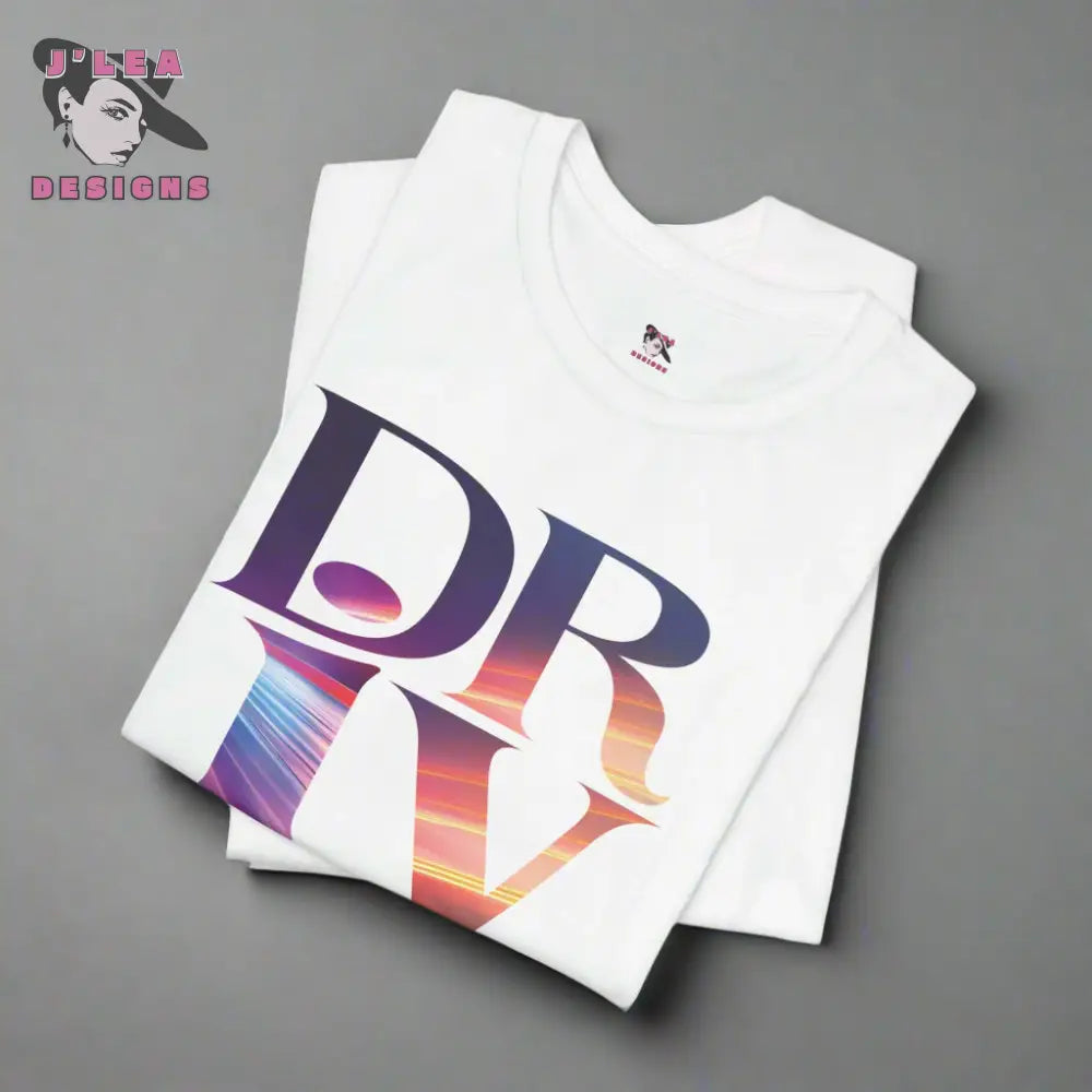 DRIVEN | Adult Unisex Jersey Tee | Typography Design with AI-generated Sports Car | Statement Shirt - J'Lea Designs