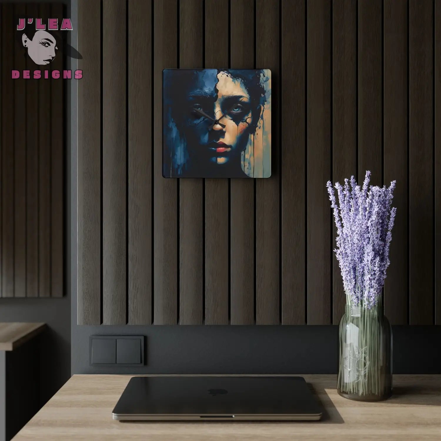 Duality Unveiled Acrylic Wall Clock Art 10.75’’ × 10.75’’ (Square) Home Decor