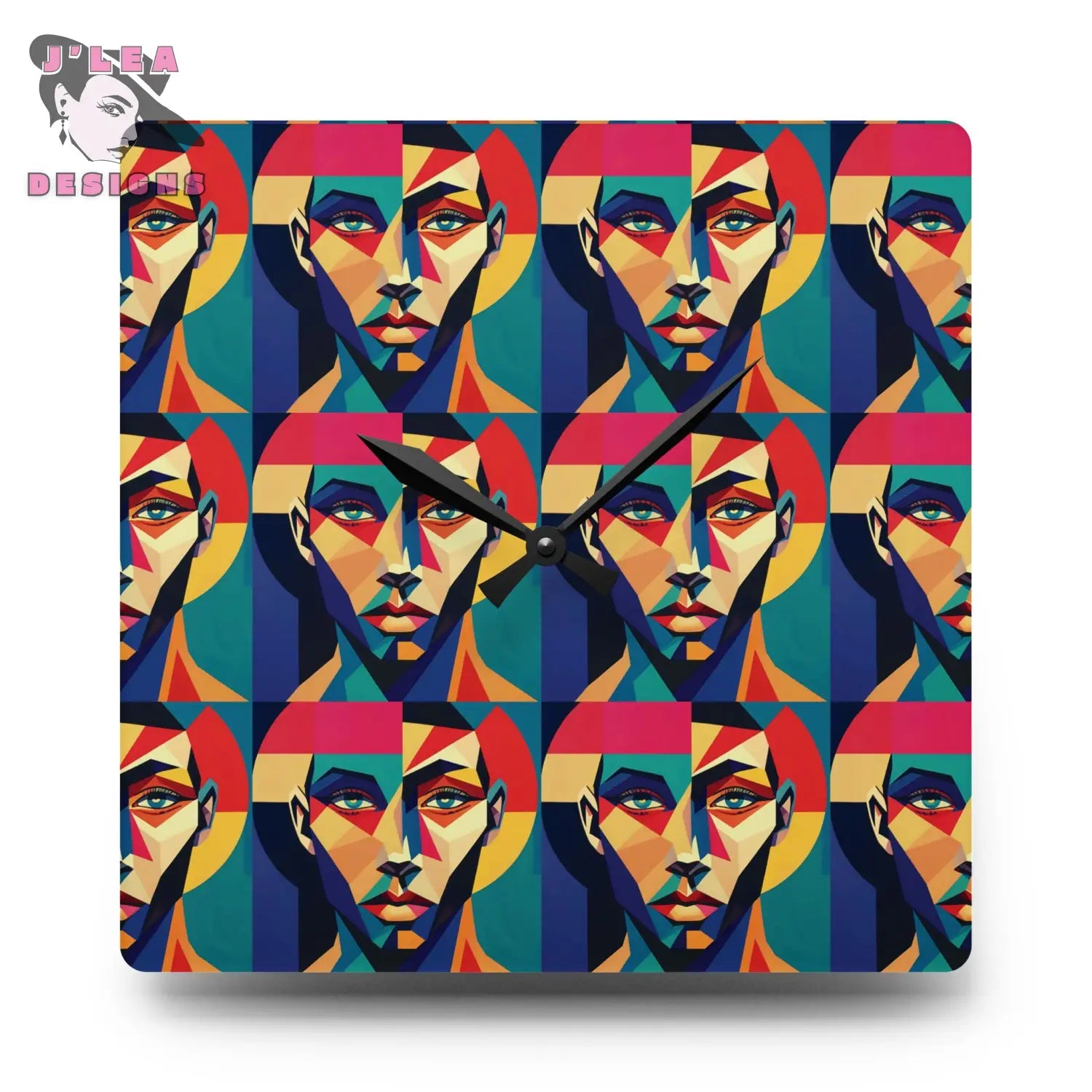 Eyes On You Geometric Wall Clock Home Decor 10.75’’ × 10.75’’ (Square) Home Decor