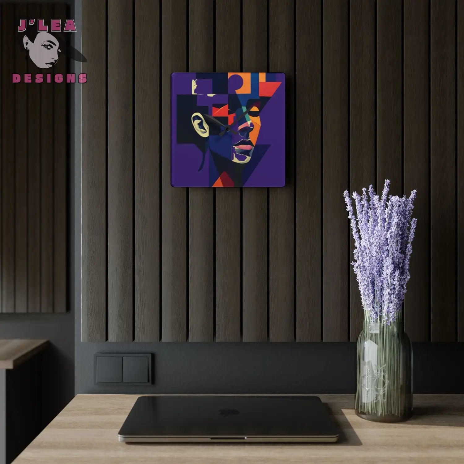 Face Value Abstract Art Clock Decor Prints 10.75’’ × 10.75’’ (Square) Home Decor