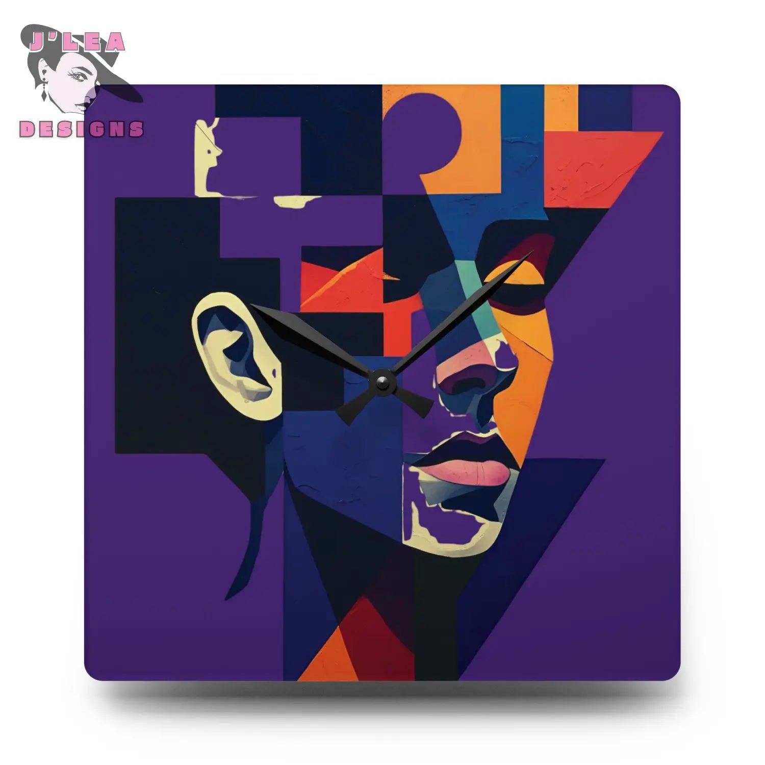 Face Value Abstract Art Clock Decor Prints 10.75’’ × 10.75’’ (Square) Home Decor
