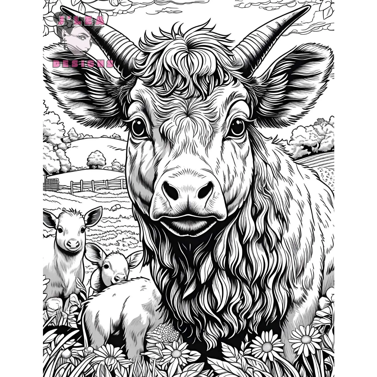 Farm Animals Coloring Pages Awaken Meditative Beauty - Coloring Page