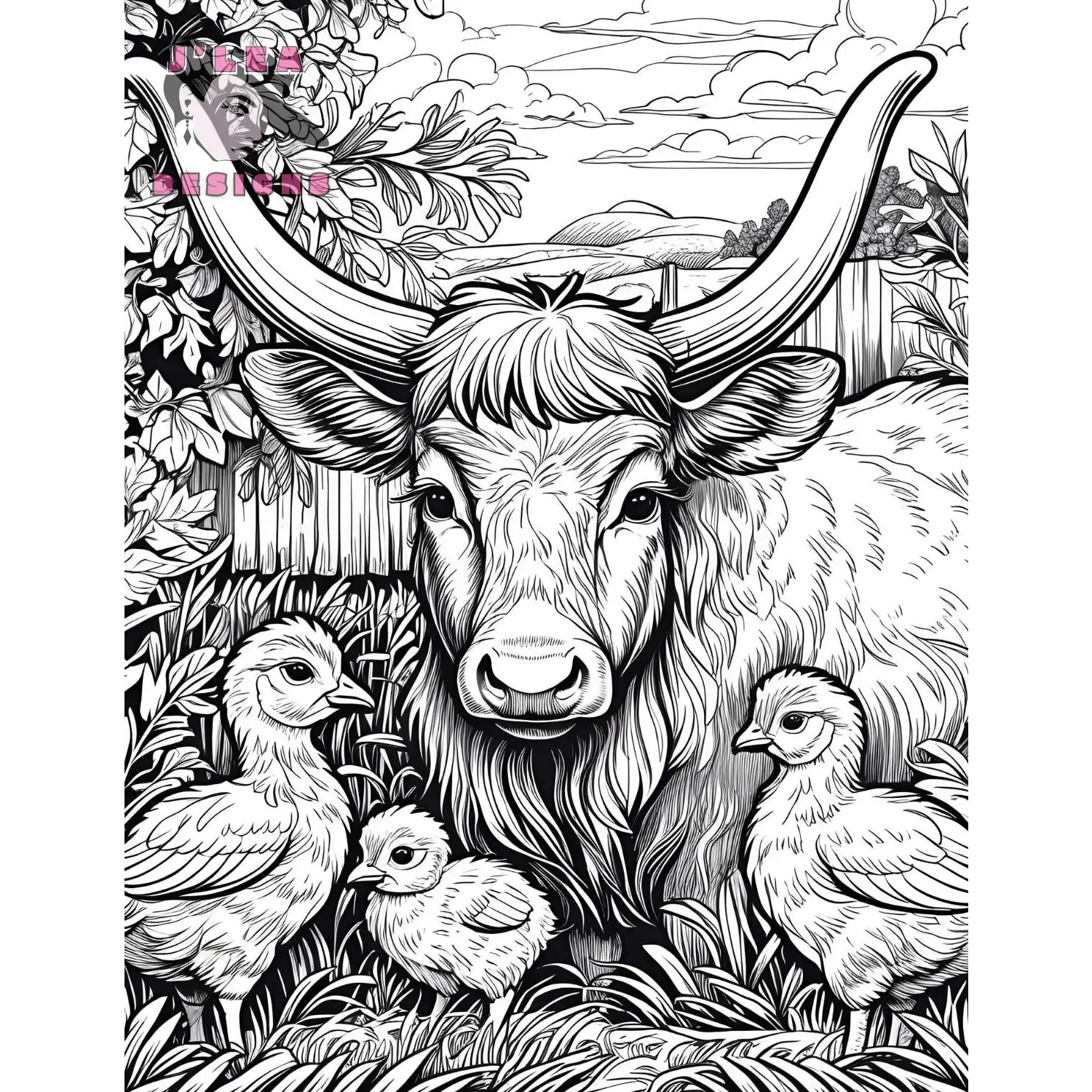 Farm Animals Coloring Pages Awaken Meditative Beauty - Coloring Page