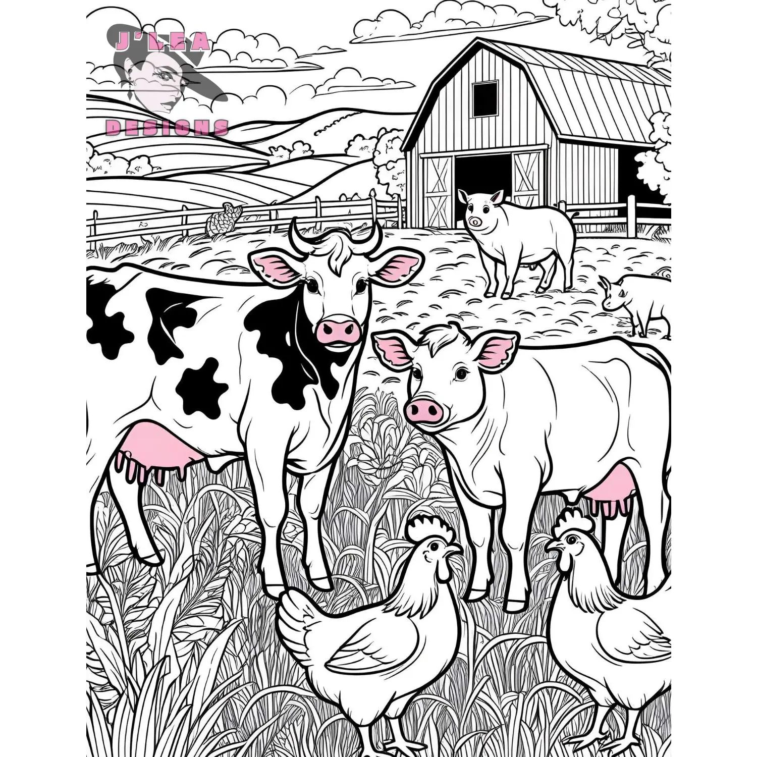 Farm Animals Coloring Pages Awaken Meditative Beauty - Coloring Page