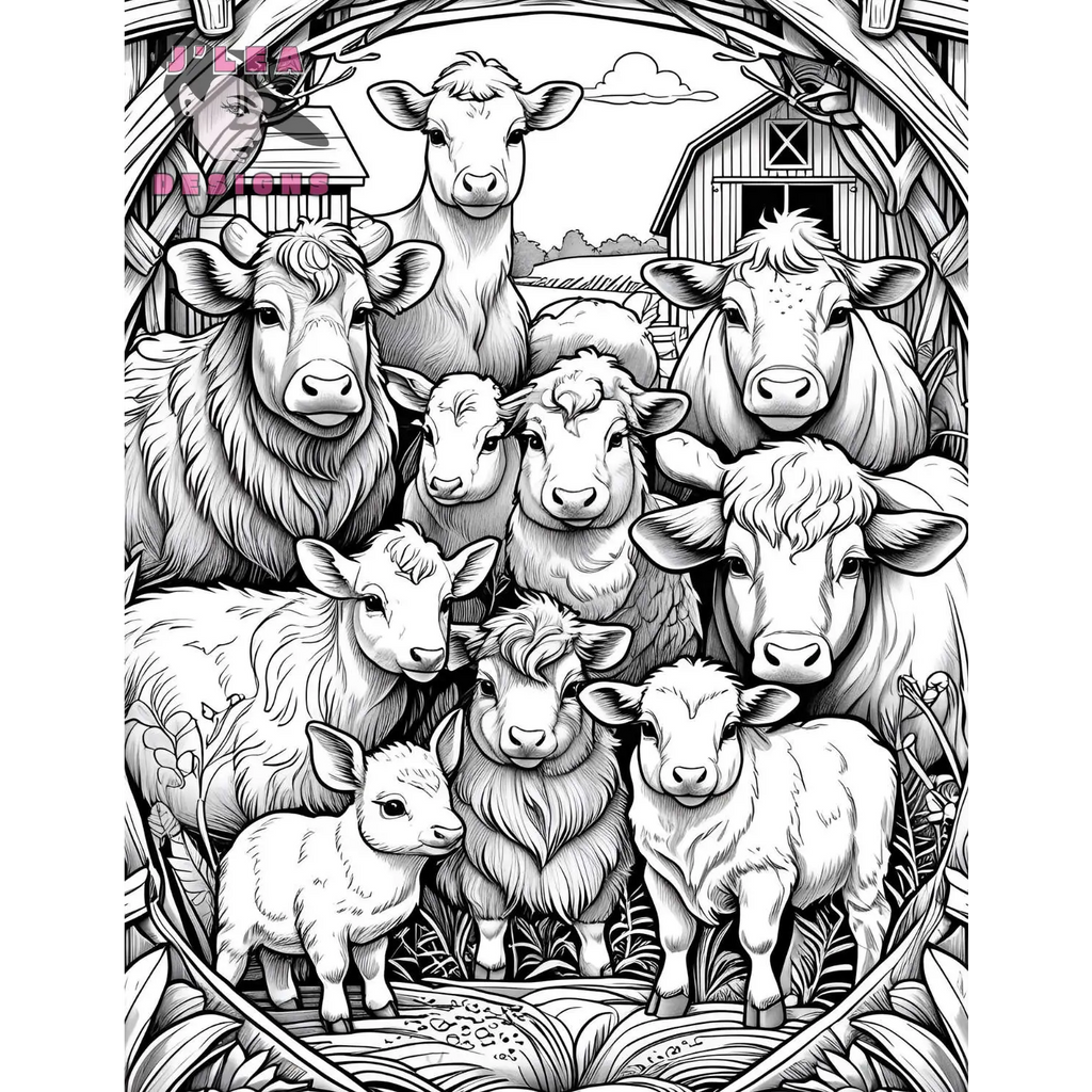 Farm Animals Coloring Pages Awaken Meditative Beauty - Coloring Page