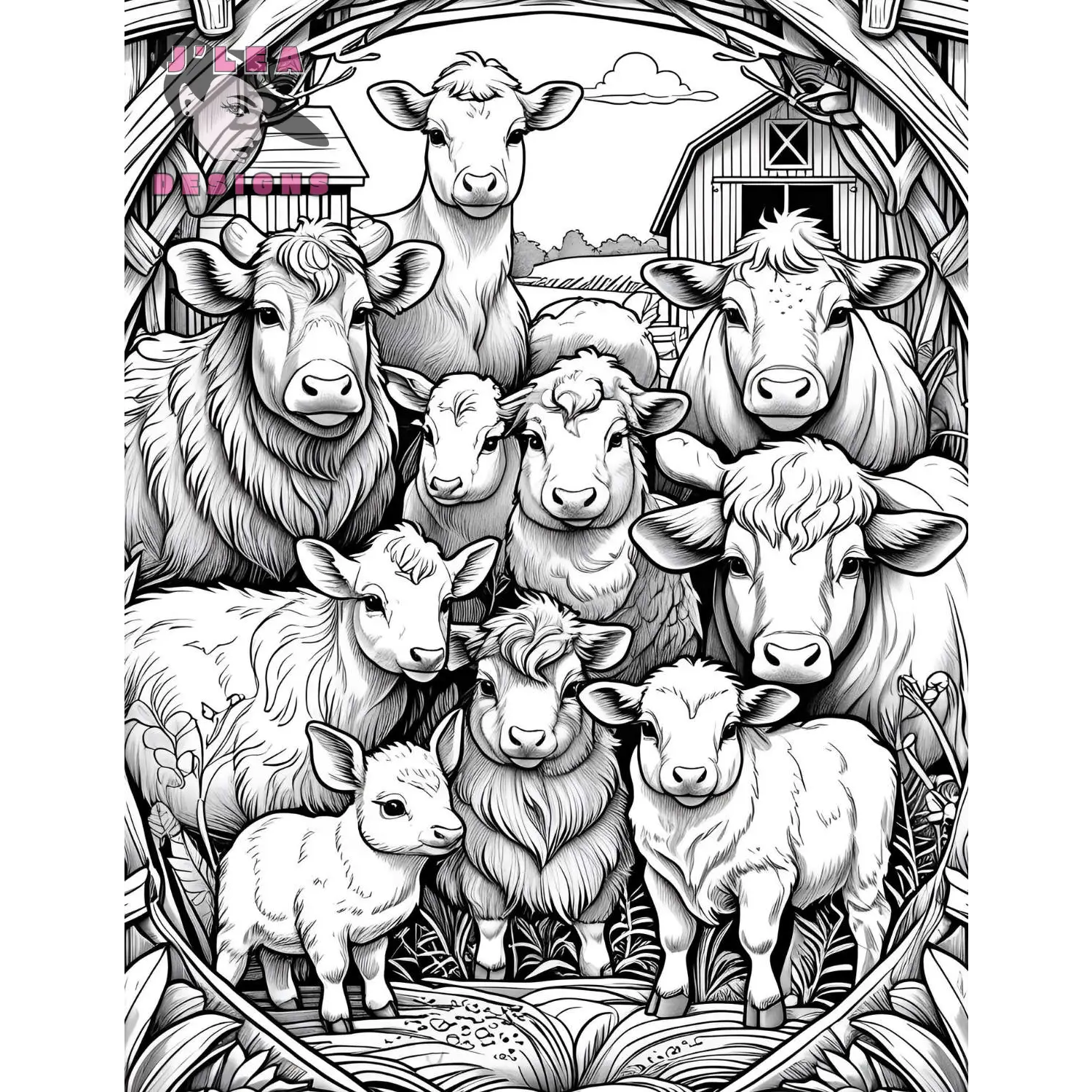 Farm Animals Coloring Pages Awaken Meditative Beauty - Coloring Page