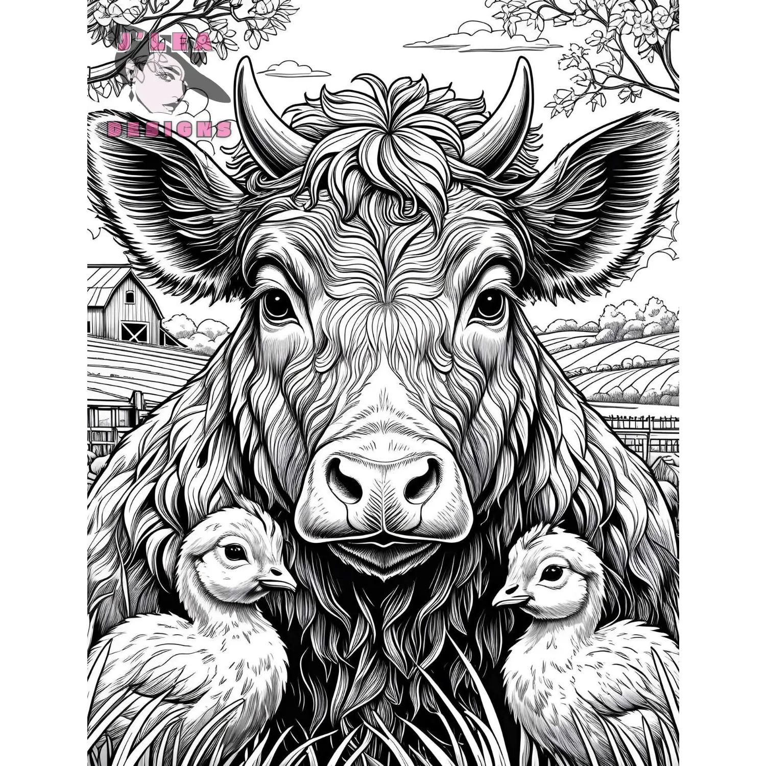 Farm Animals Coloring Pages Awaken Meditative Beauty - Coloring Page