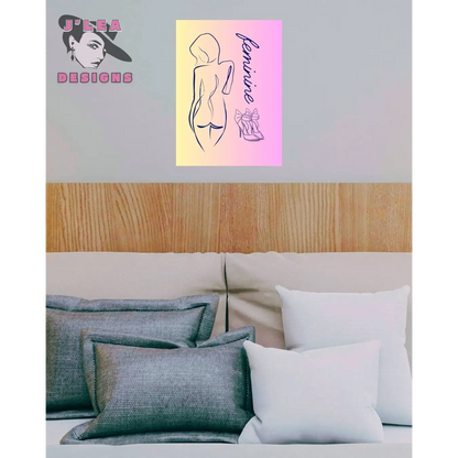 Feminine Form Line Art Print - Lifestyle Mockup Image - by J'Lea Designs