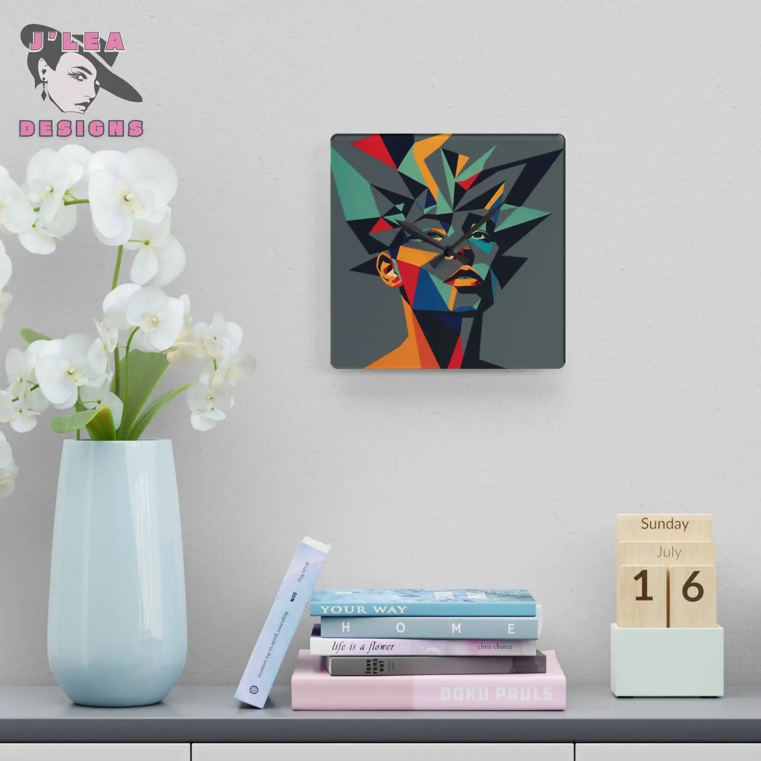 Fractured Focus Wall Clock Modern Home Decor 10.75’’ × 10.75’’ (Square) Home Decor