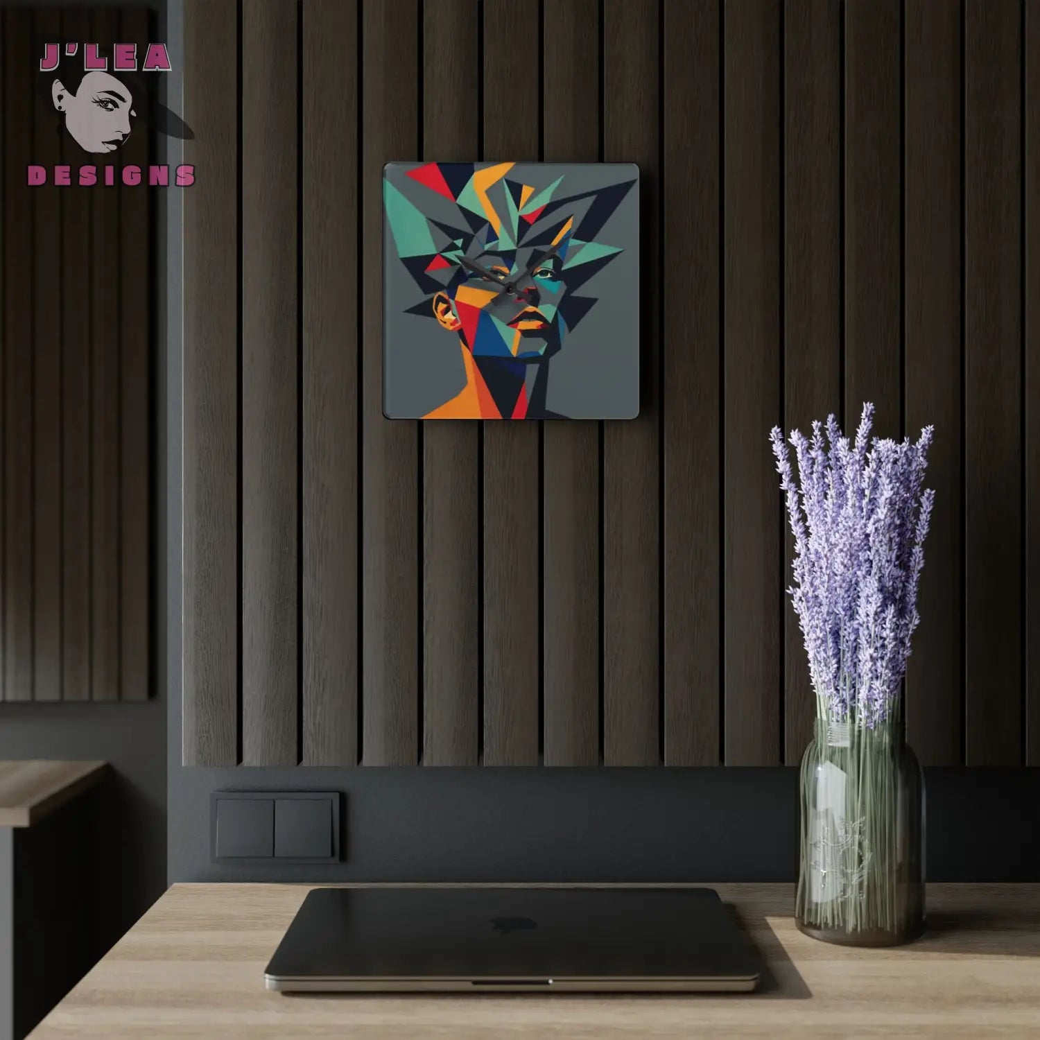 Fractured Focus Wall Clock Modern Home Decor 10.75’’ × 10.75’’ (Square) Home Decor